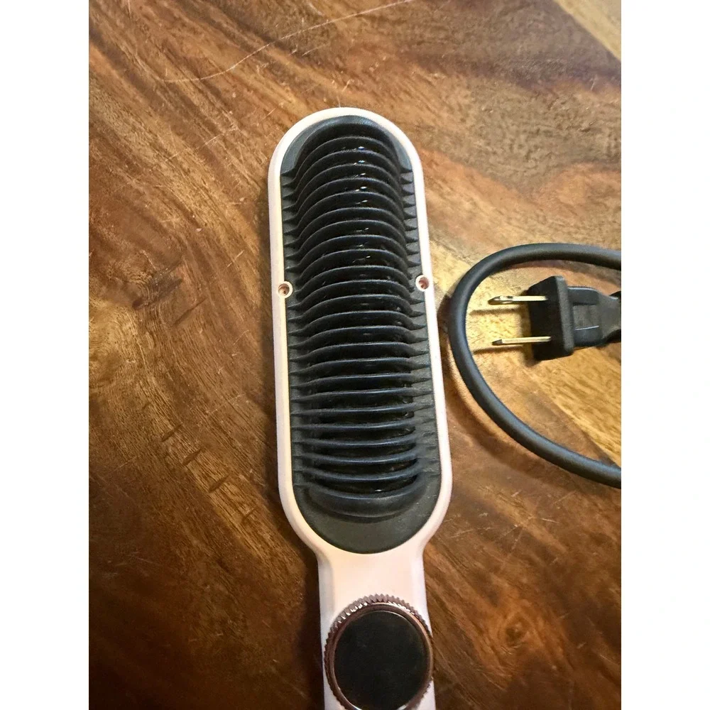 L'ange Le Vite Hair Straightening Brush Blush Pink Ceramic Ionic Heated Brush